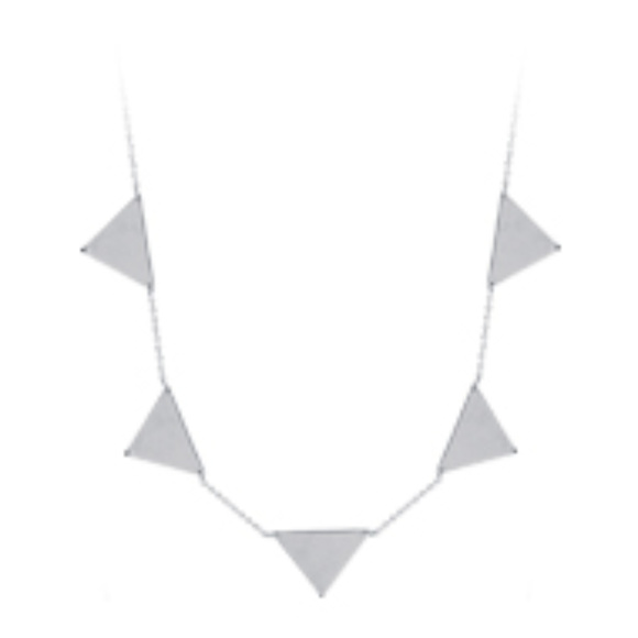 Sterling Silver Triangle Pendant Necklace - Hindu Style  Sterling Silver 5 Triangle Connection Necklace